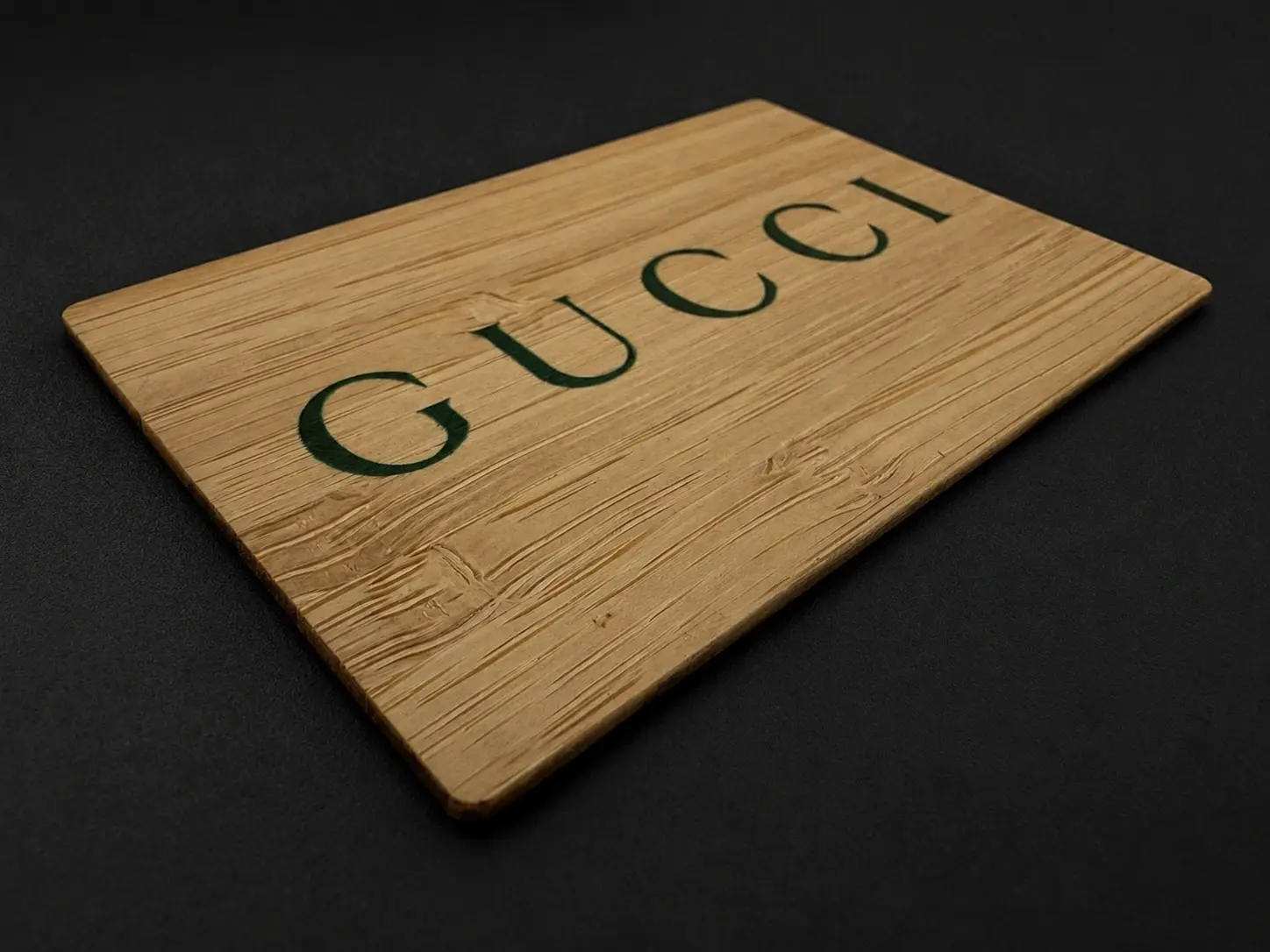 Gucci connected product card in natural bamboo